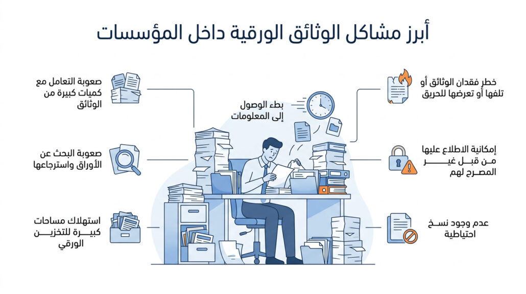 ابرز مشاكل الوثائق داخل المؤسسات